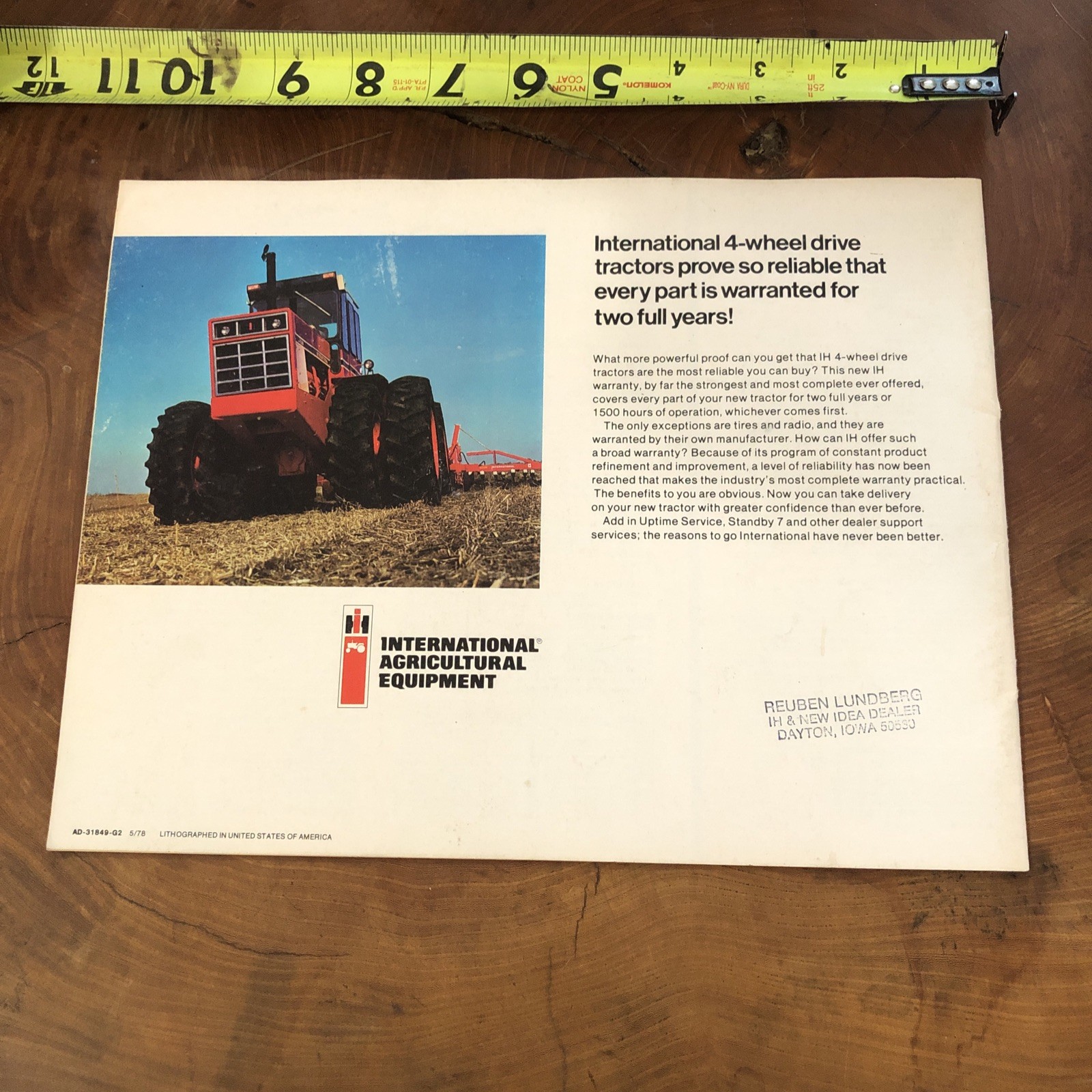 International Harvester 4 Wheel Drive Tractor Brochure