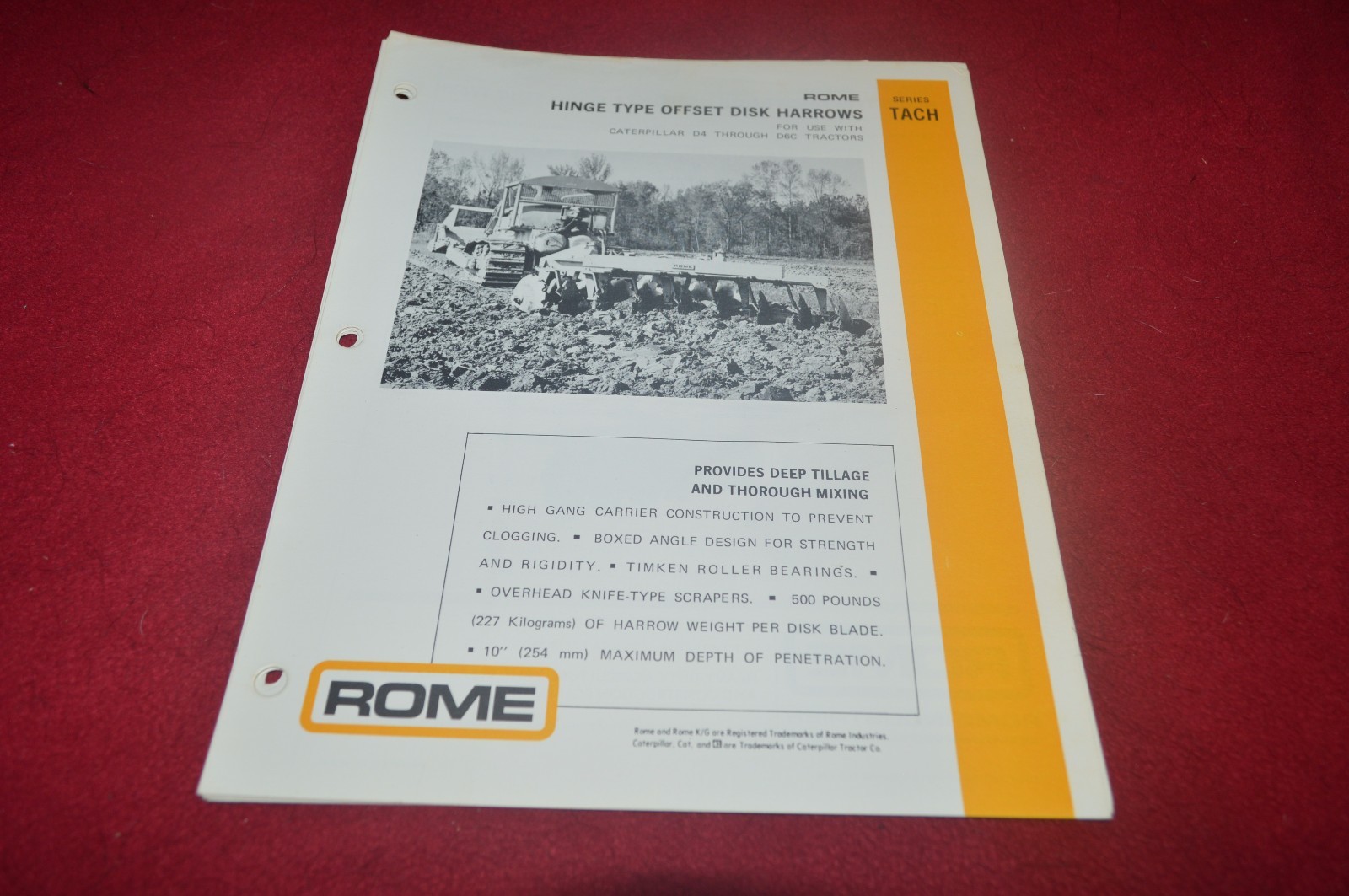 Rome TACH Offset Disk Harrow Dealer&rsquo;s Brochure CDIL