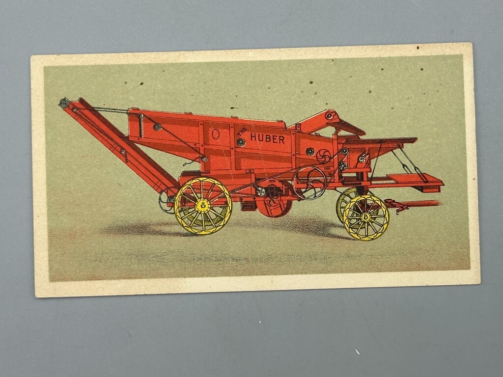 c 1880 HUBER ENGINES & THRESHERS Farm Advertising Business Trade Card MARION OH