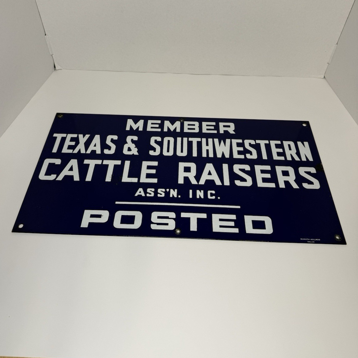 1960 Vintage -Porcelain – Texas & Southwestern Cattle Raisers Signs – four total