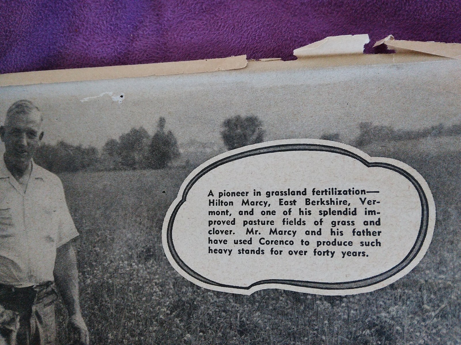Vtg CORENCO FERTILIZERS Paper advertising Crops Hilton Marcy Vermont 1920&rsquo;s B2