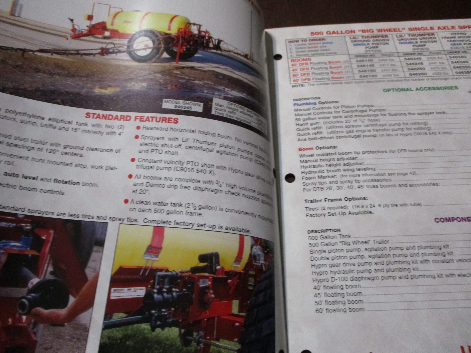 Demco Sprayers Sales/Specifications Brochures, 4 items, 1992, -1995