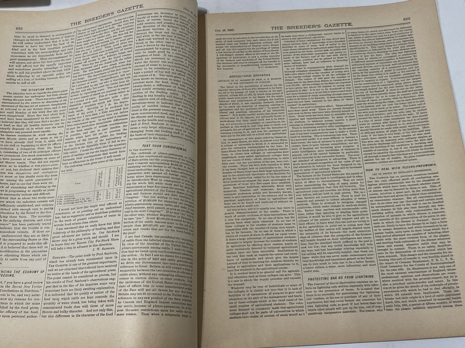 Vtg 1886 October Breeders Gazette Shire Horse Steer Pigs Cow Bull Advertisements