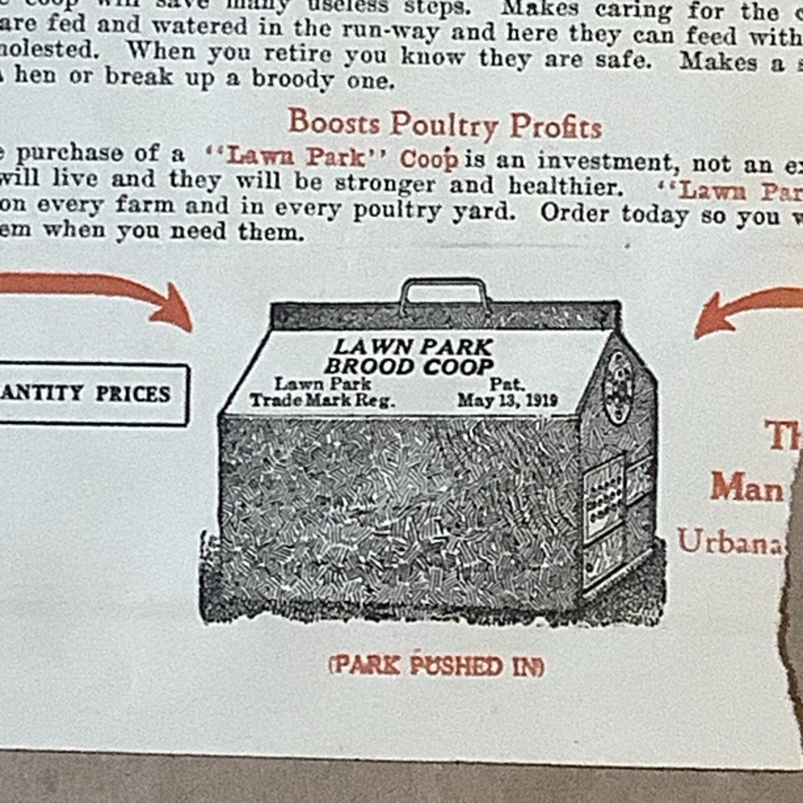 Antique Advertising Brochure Set Lawn Park Brood Coop Babie Feeder INV-P0945