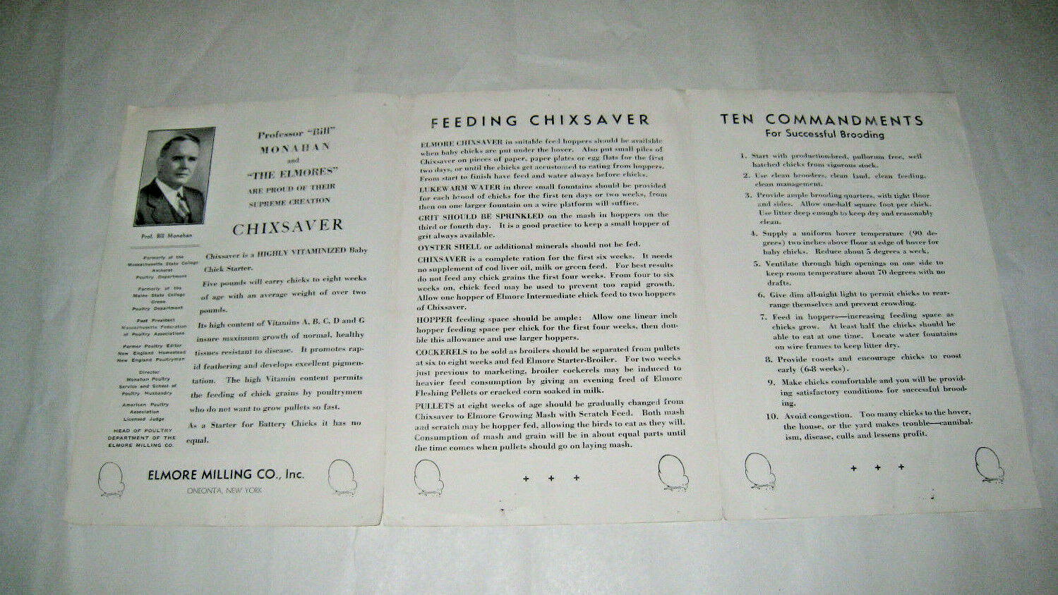 1930s Elmore&rsquo;s Chicksaver Care Feeding Chicks Bill Monahan Elmore Milling NY