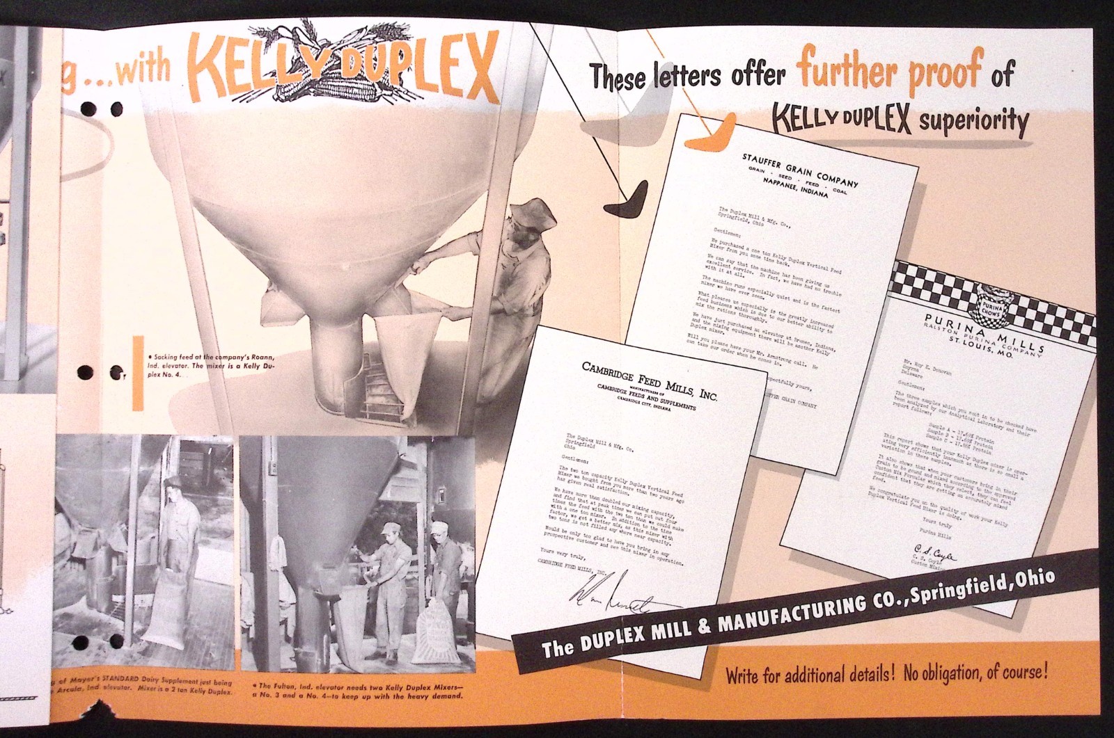 1954 Kelly Duplex Vertical Feed Mixer Brochure Duplex Mill Mfg Co Springfield OH