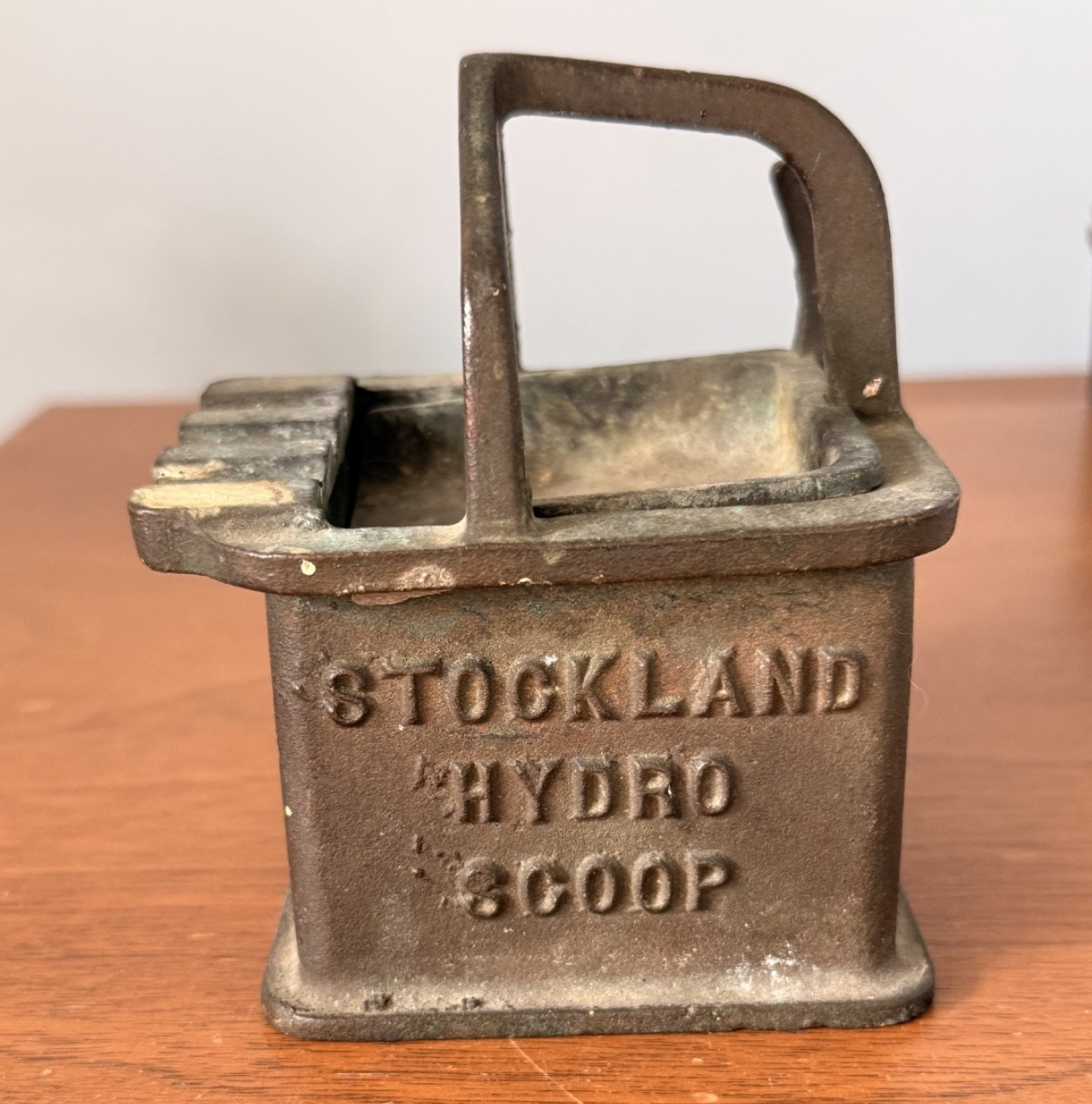 Stockland Hydro Scoop Salesman Sample Advertising Solid Brass Ashtray! Farming
