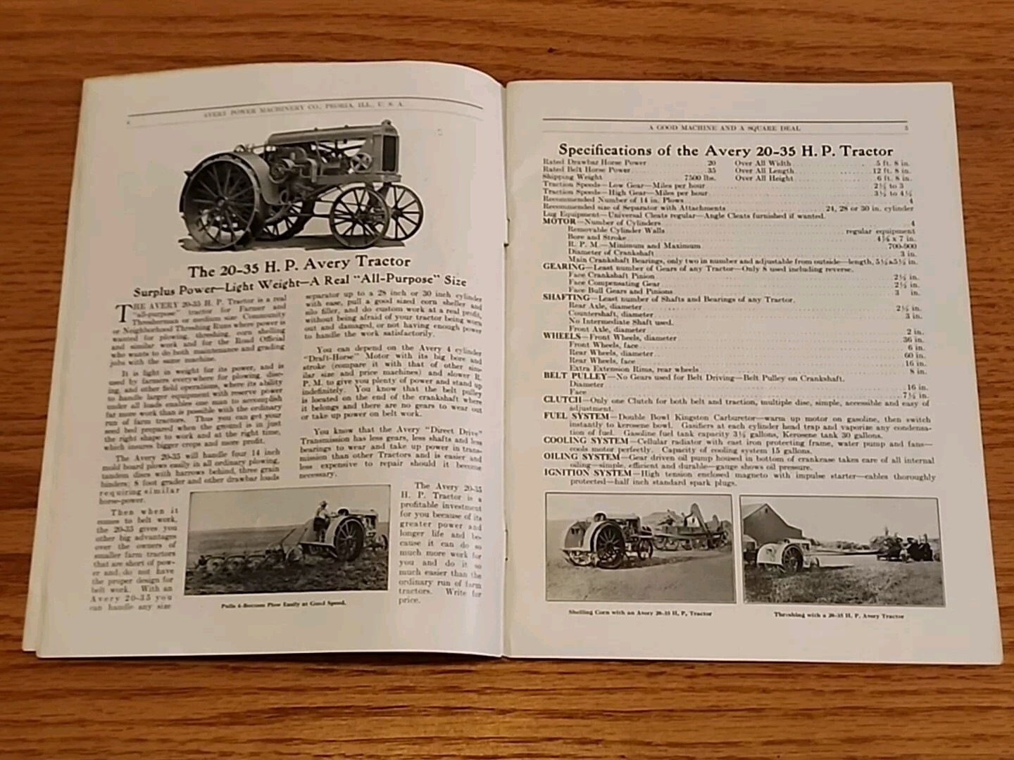 Avery Power Farming Threshing And Road Machinery Peoria IL Catalog Original