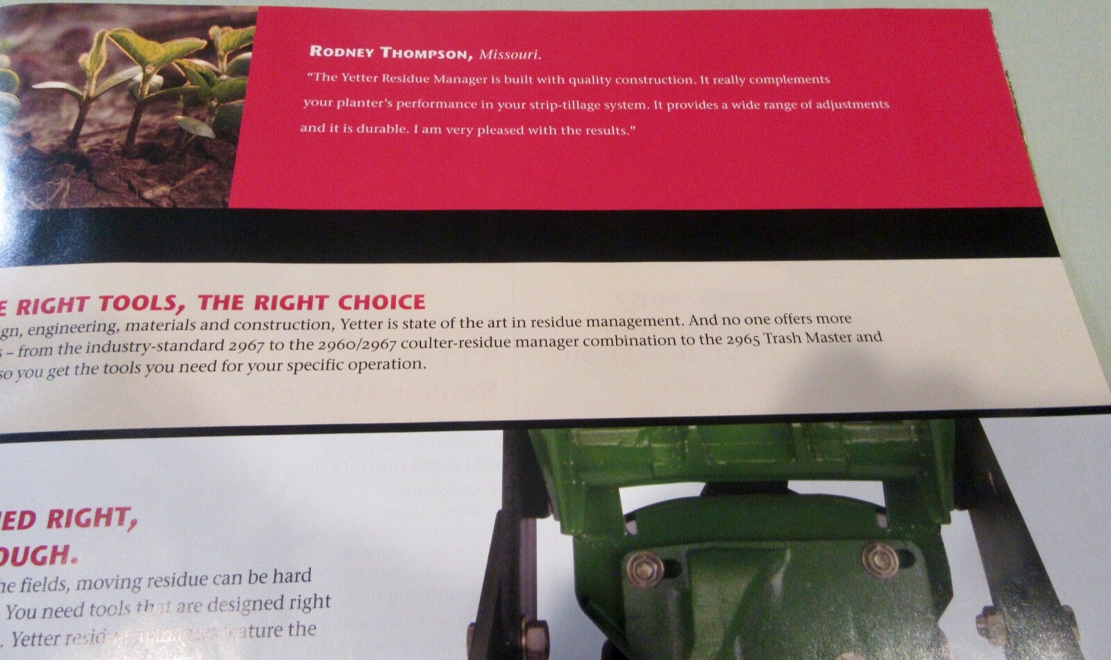 Yetter Manufacturing Co. Productivity Tools And How To Use Them Brochure (2004)
