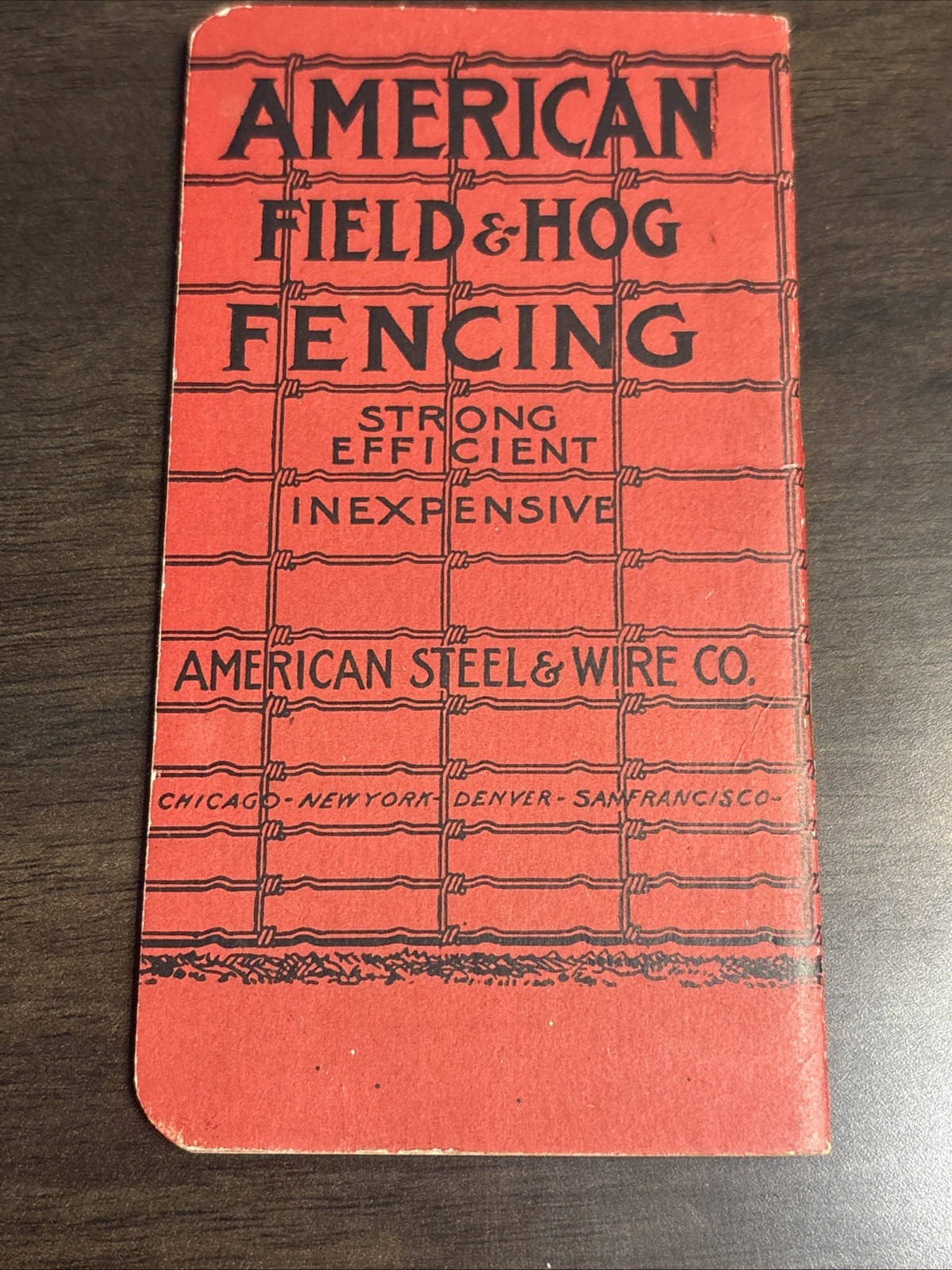 Antique 1902 American Field & Hog Fence Notebook – Farm – Herndon, Pennsylvania