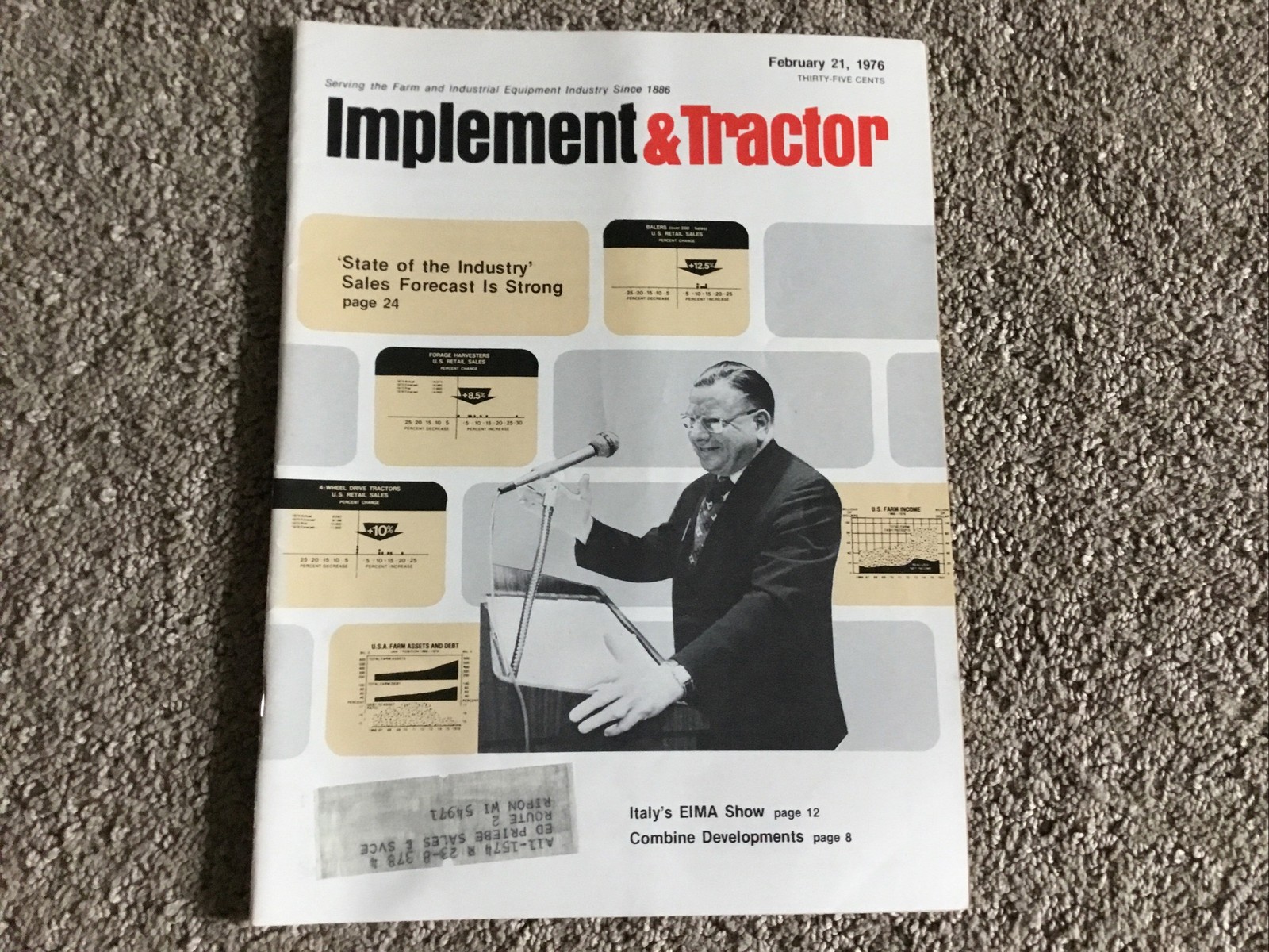 Implement & Tractor Magazine February 21, 1976 Farming Agriculture Vintage Ads J