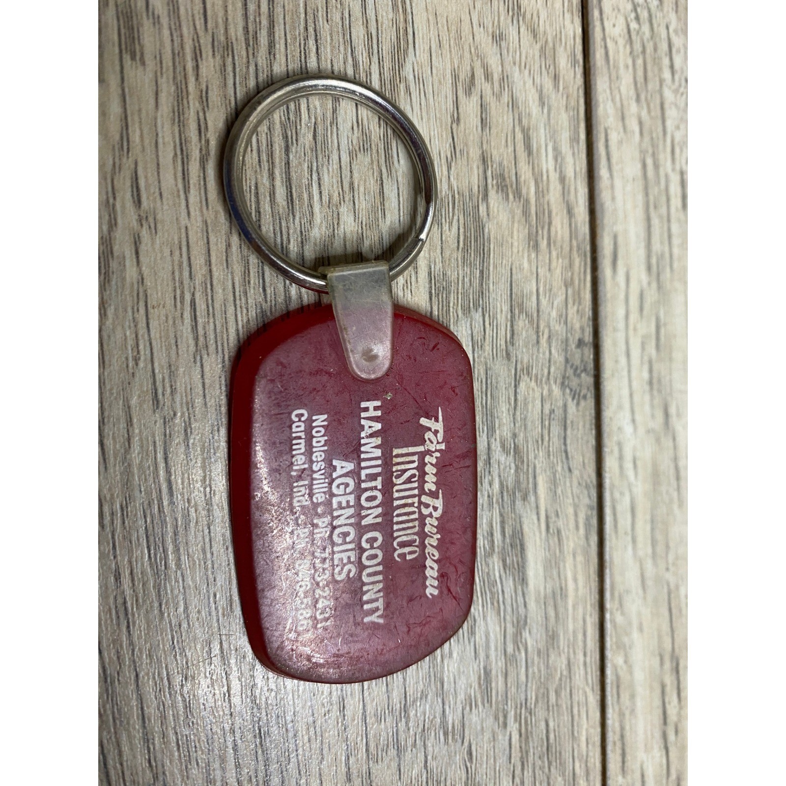 Farm Bureau Insurance Keychain Unisex OS Red Good Vintage Indiana Advertising