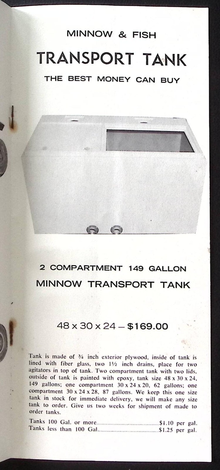 VINTAGE CRESSON TX J.D. BANKS AGITATOR CO PRODUCT CATALOG MINNOW SUPPLIES Z1264