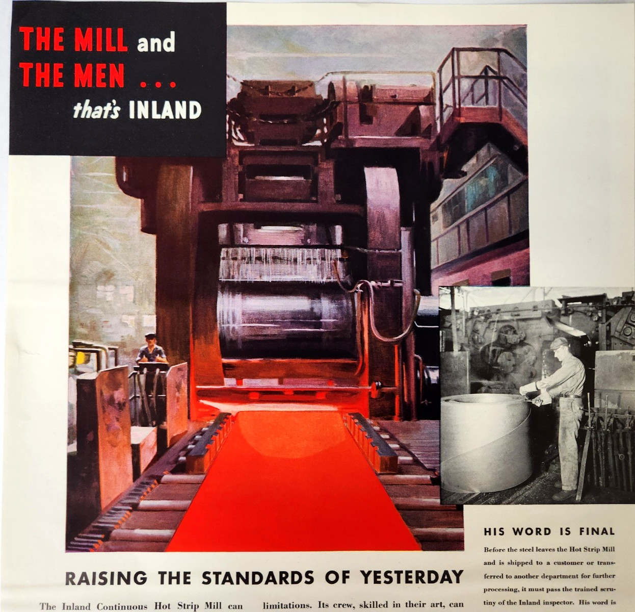 Inland Steel Hot Strip Mill Industry Chicago IL Vintage 1935 Magazine Print Ad