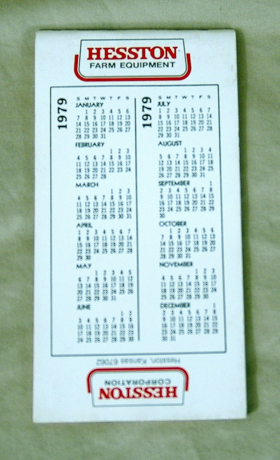 Vintage Hesston Corporation January 1979 Pocket Note Pad – UNUSED!