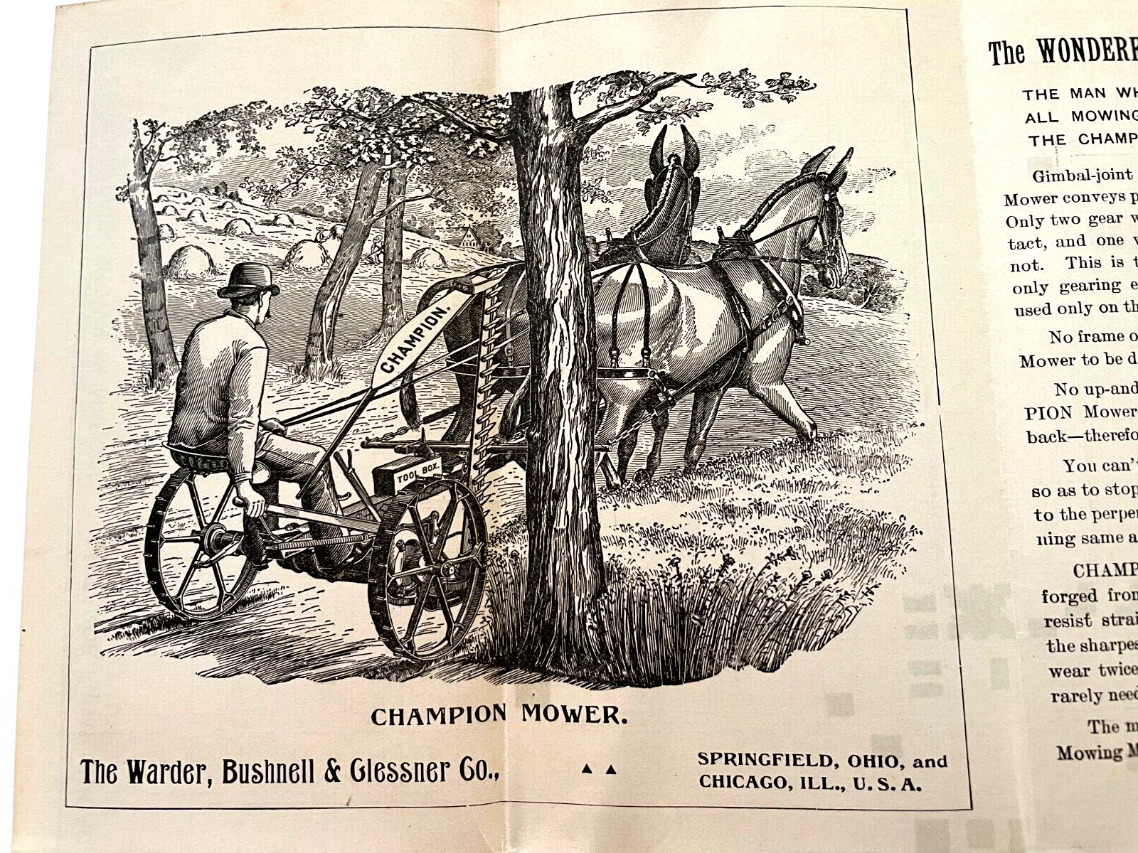 Fantastic Victorian Trade Brochure & Map « The Warder Bushnell & Glessner Co » *