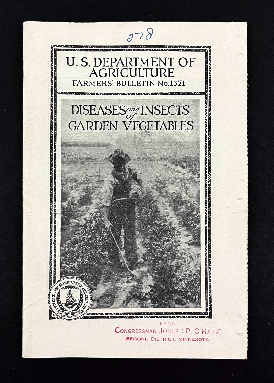 1938 Garden Vegetable Diseases Insects Great Depression Era VTG Farmers Bulletin