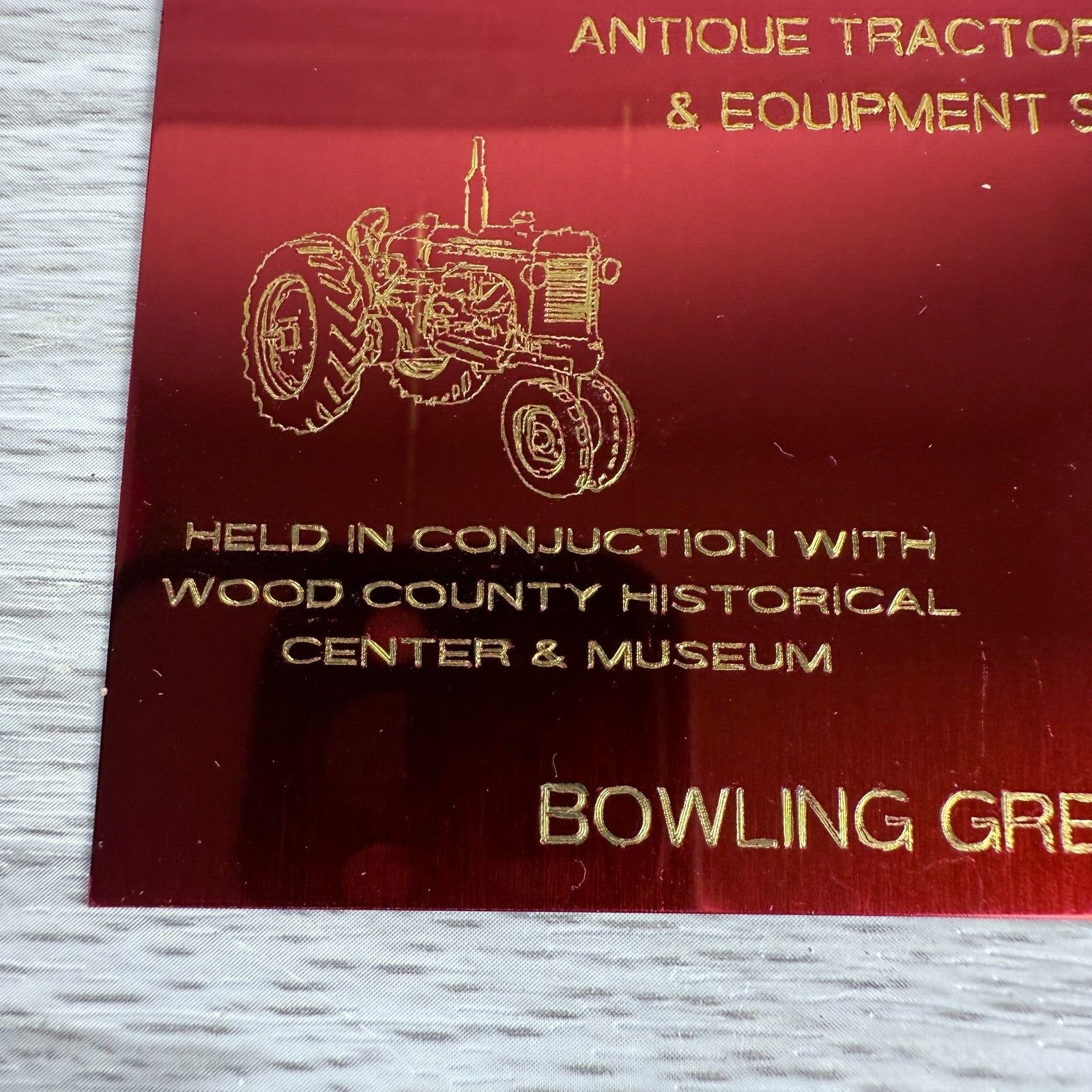 Metal Plaque Tractor Engine Show Power Yesteryear 2007 Bowling Green Ohio Museum