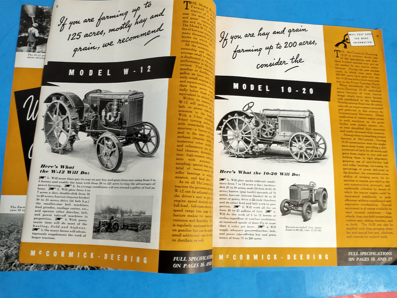 MCCORMICK DEERING 1931 TRACTOR FULL LINE BROCHURE ORIGINAL 32 PAGE BOOKLET