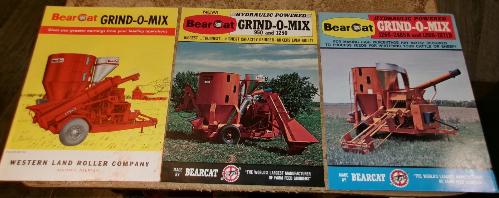 3-lot 1960&rsquo;s-70&rsquo;s bearcat grinder/mixer brochures in good shape used