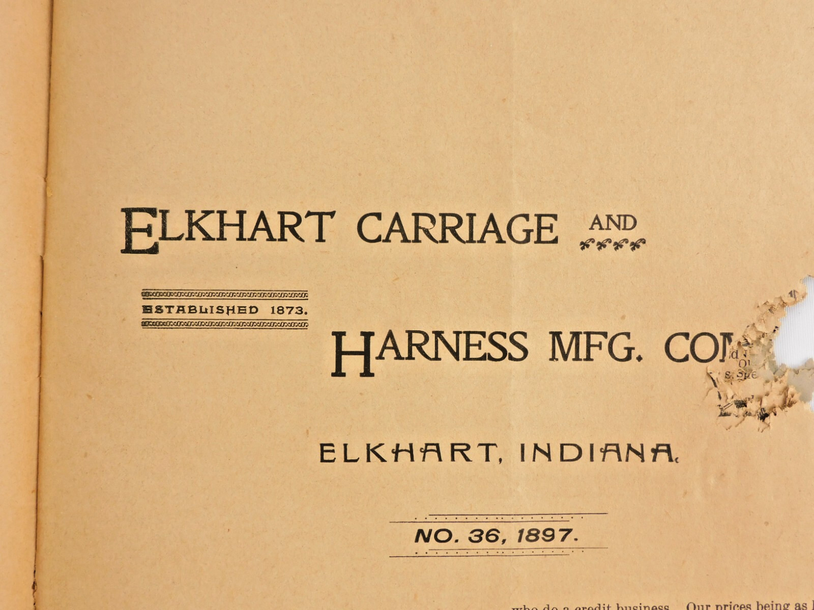 1897 Carriage And Harness Catalog Elkhart Indiana with PRICES Antique Brochure