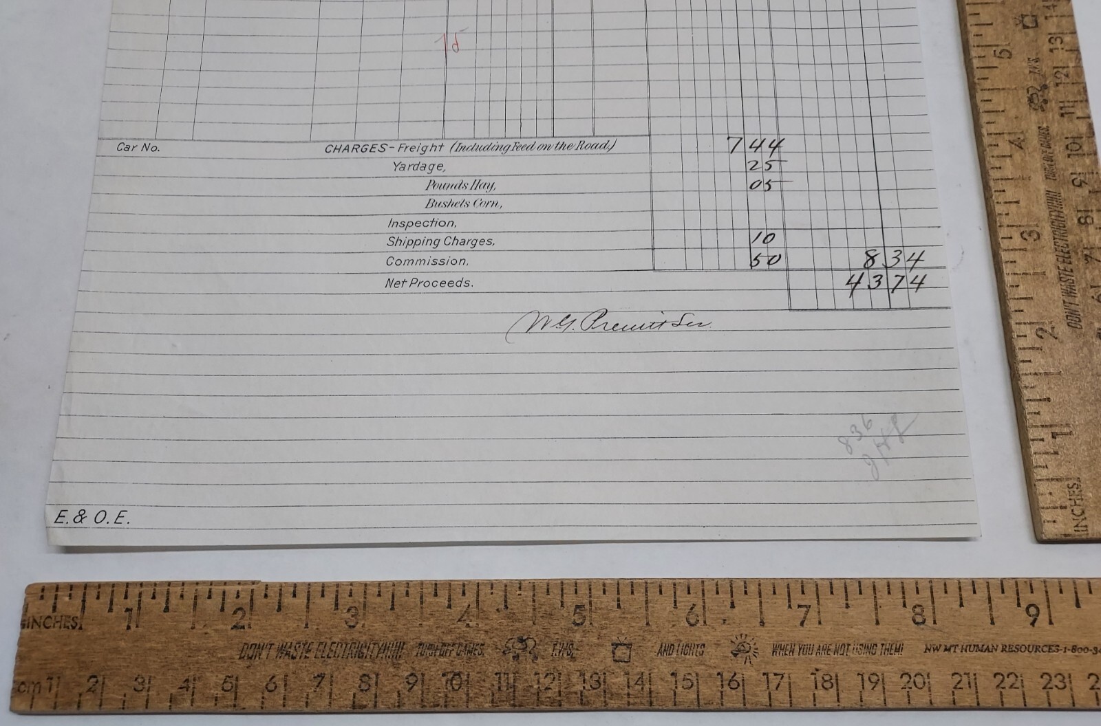1898 ROSENBAUM BROS & CO Live Stock Commission Merchants RECEIPT – listing #7445
