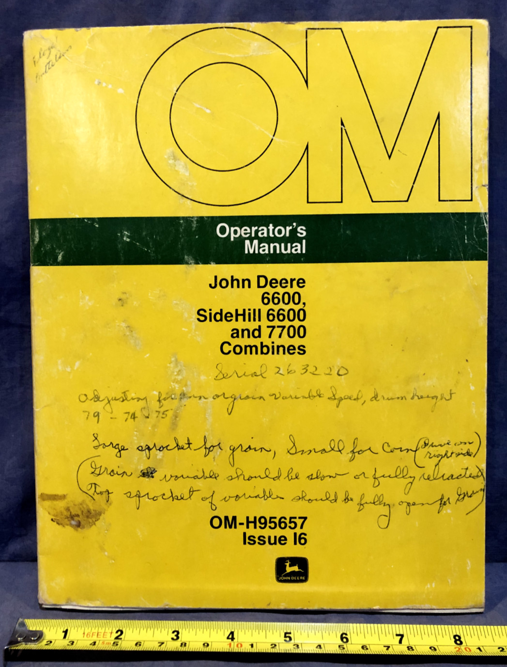 John Deere 6600,7700 Combines OMH86806 Operator&rsquo;s Manual