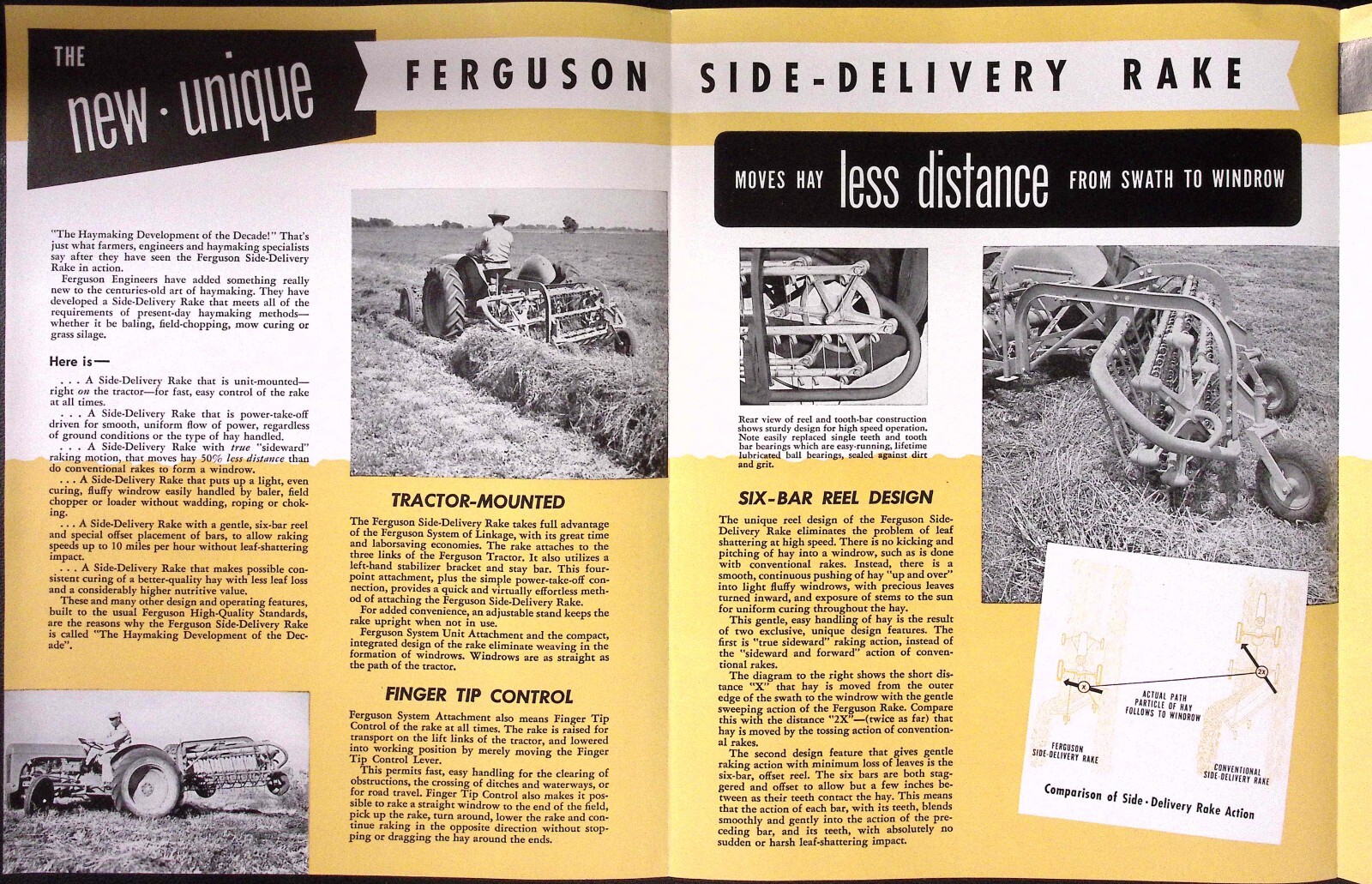 1952 Freguson Side Delivery Rake Ferguson Tractor Detroit MI Dealer Brochure