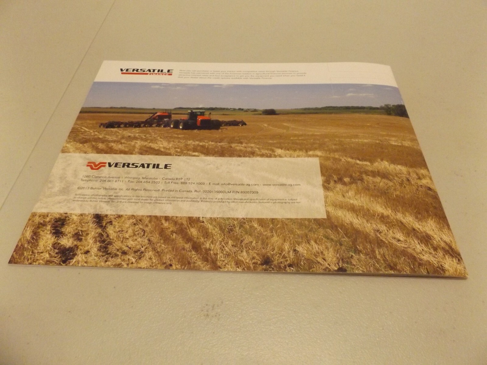 VERSATILE PRECISION SEEDING , AIR CARTS & DRILLS, LIT # 8900209 2013