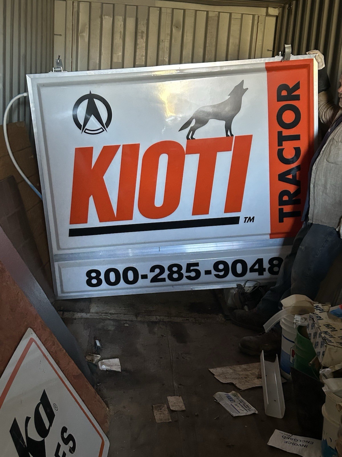 KIOTI Tractor Double-Sided Lighted Advertising Sign 800-285-9048
