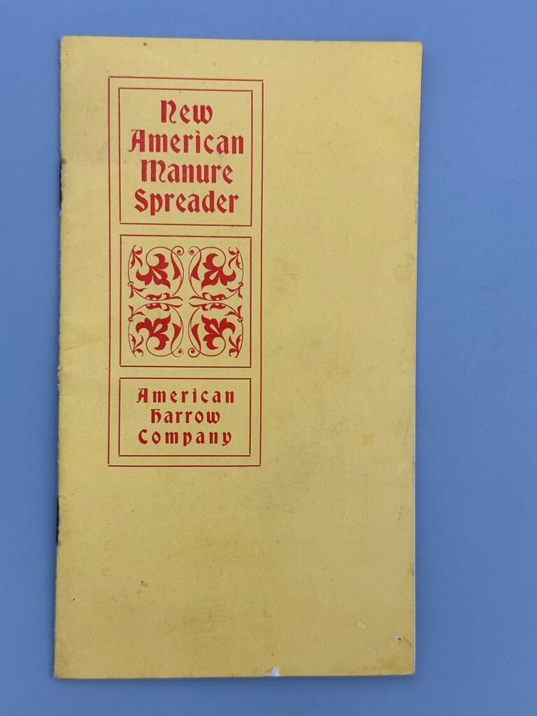 c 1900 NEW AMERICAN MANURE SPREADER Harrow Co. FARM Advertising DETROIT MI