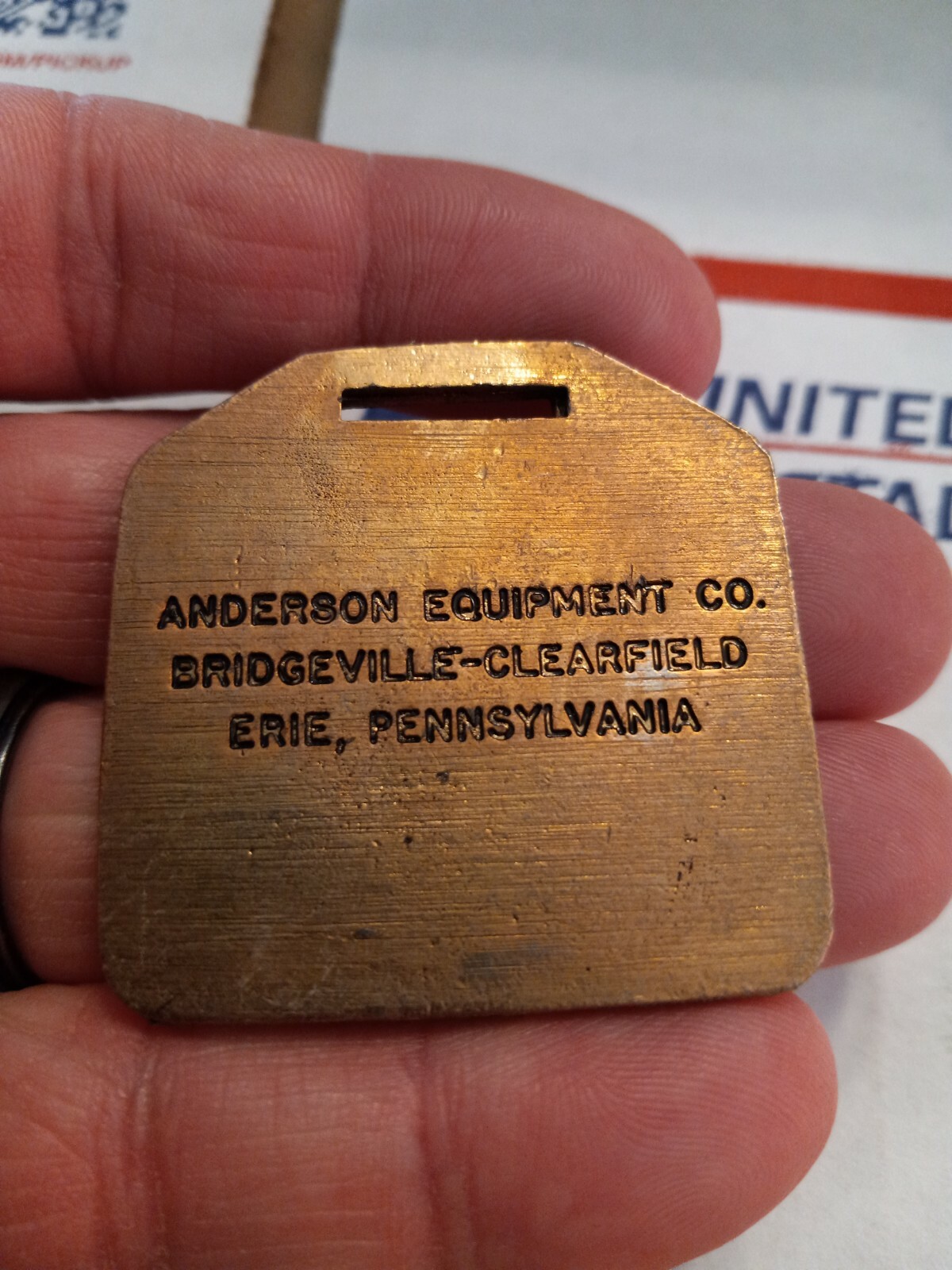 Michigan Front End Wheel Loader Tractor Pocket Watch Fob ANDERSON EQUIPMENT PA