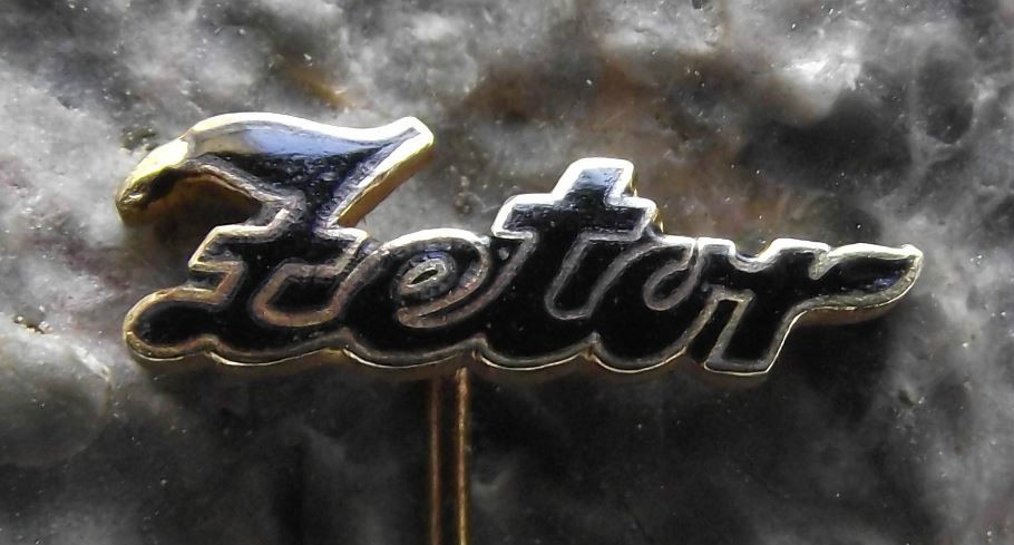Antique Zetor Tractor Farming Farm Agricultural Machine Script Text Pin Badge