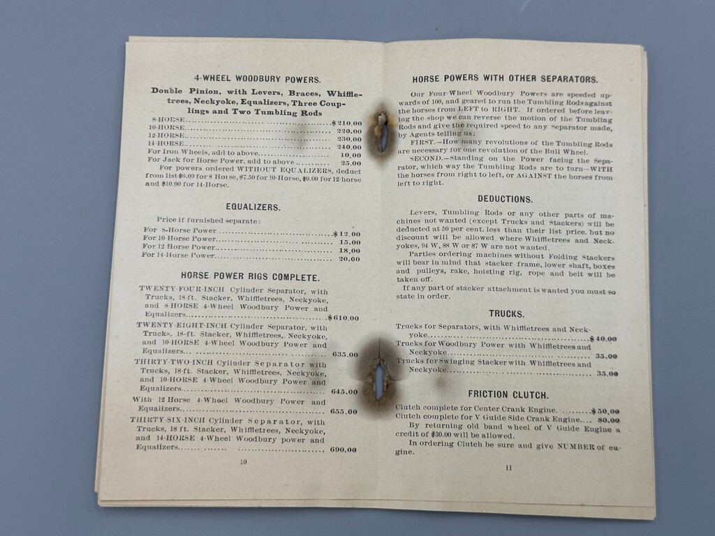 1897 JI CASE THRESHING MACHINE Co PRICE LIST Farm Advertising RACINE Wisconsin