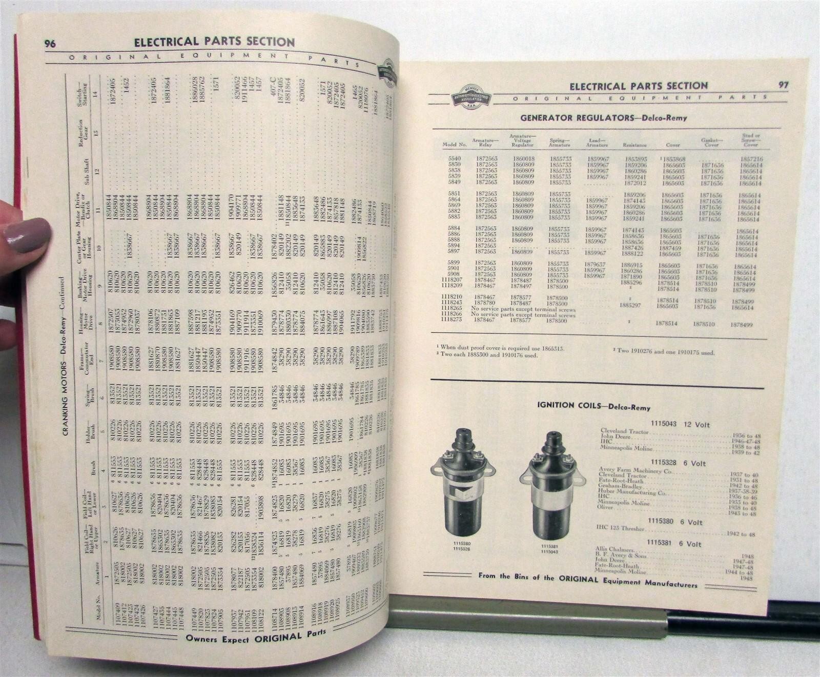 1949 A.E.A. Tractor &rsquo;36-&rsquo;48 Models Specs Construction Parts Catalog & Price List