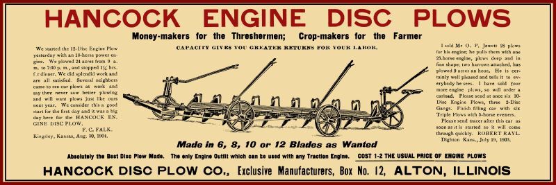 1905 Hancock Disc Plows of Alton, Illinois NEW Metal Sign 6&Prime;x18&Prime; Free Shipping