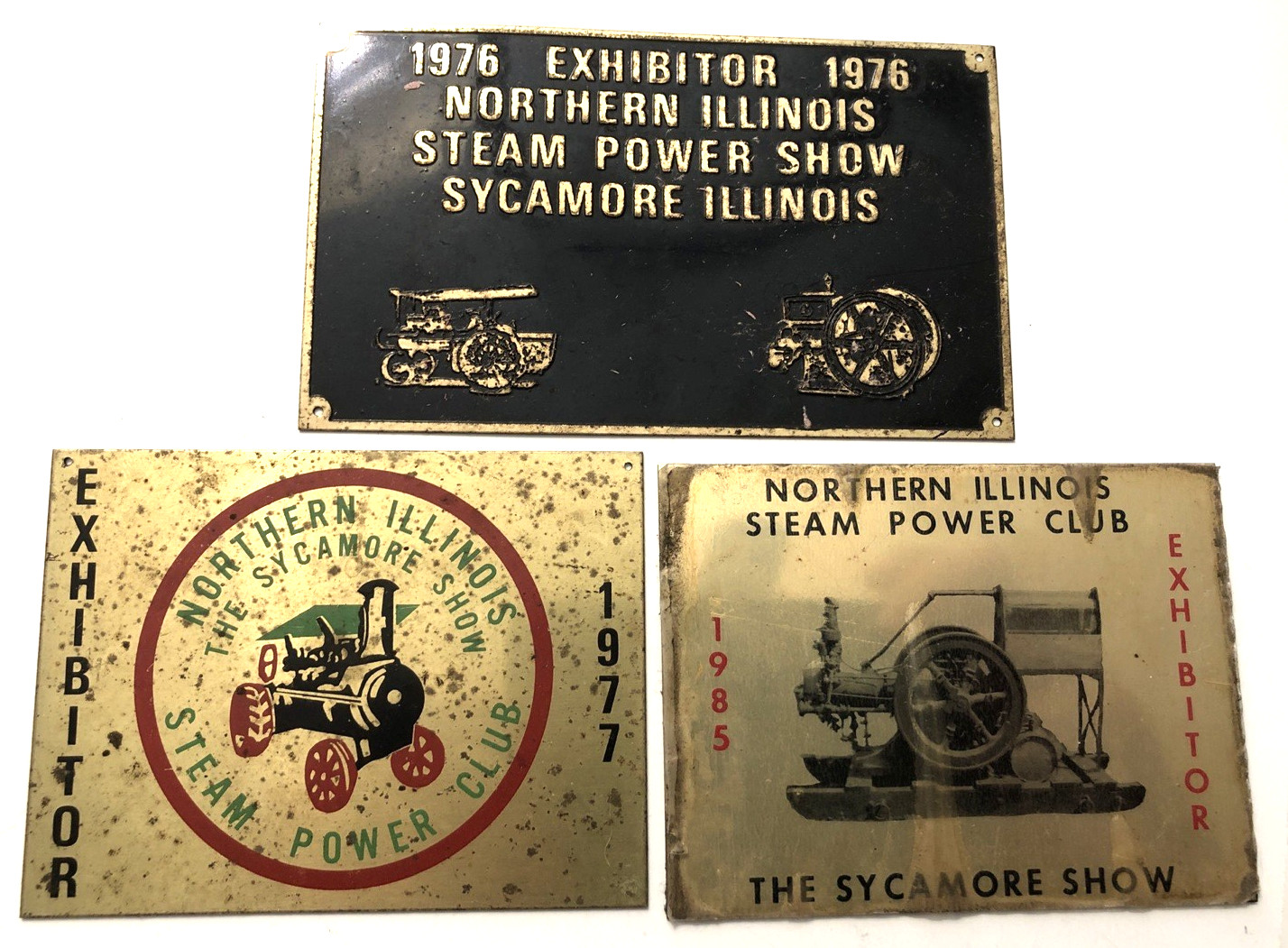 VTG 1976-1985 Northern Illinois Steam Power Show Exhibitor Brass Plaque-Lot 3
