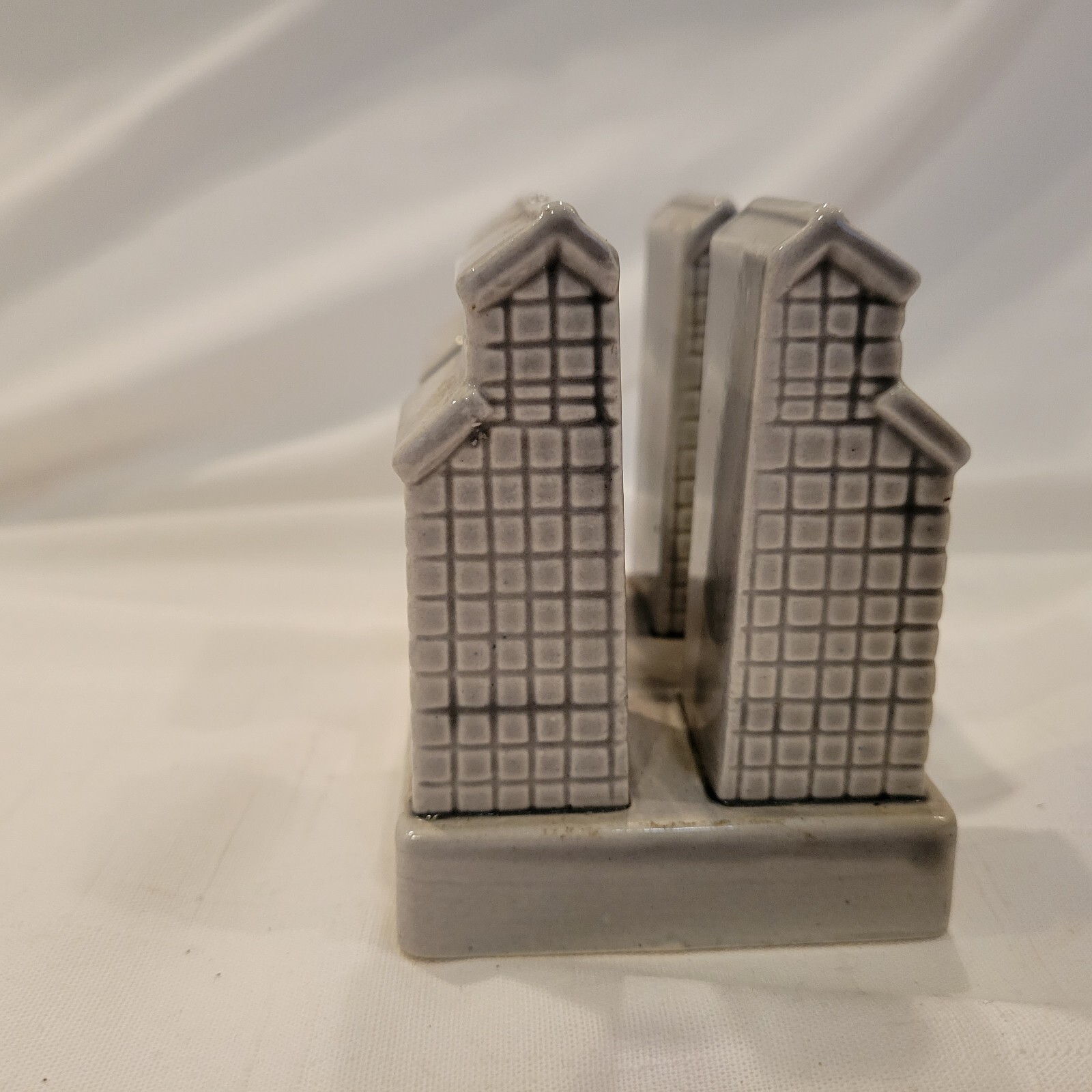 Pekin Iowa Grain Elevator Napkin Holder Ceramic Advertising Roland MCreery Co.