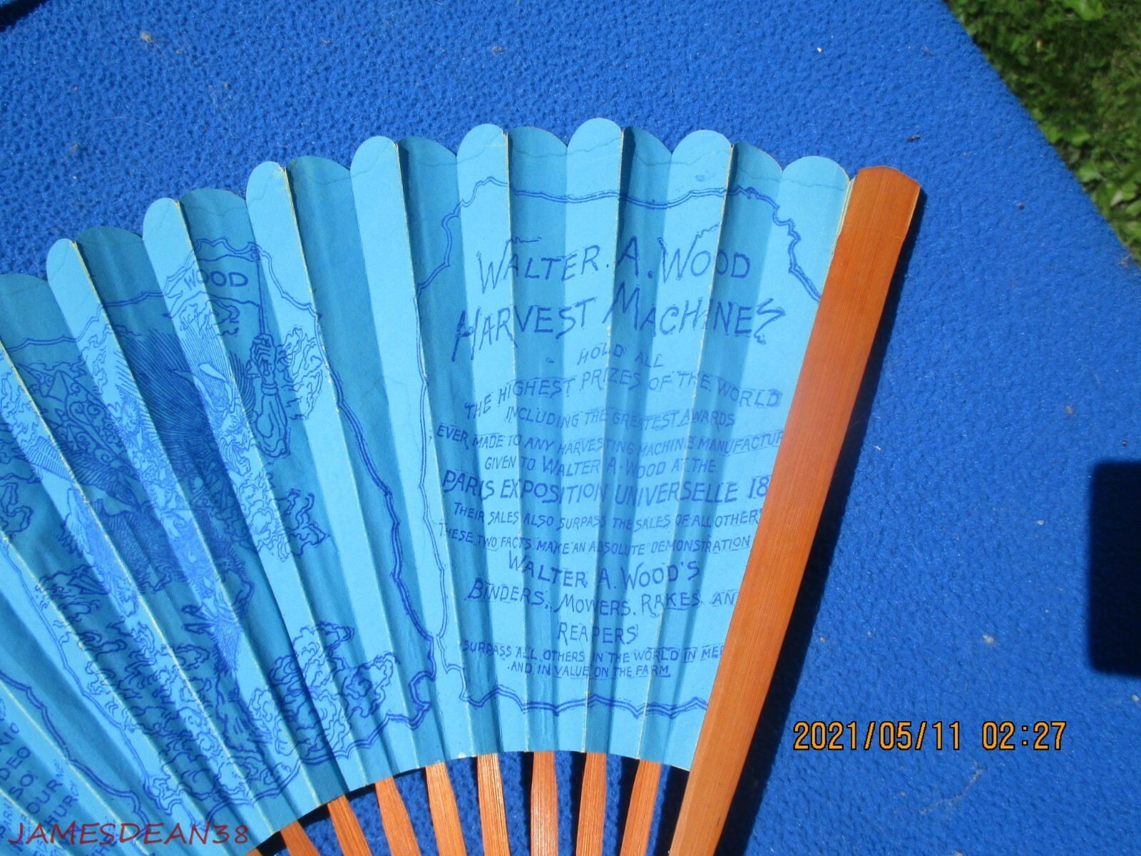 VTG Walter A. Wood Mowing & Reaping Machine Co. ADVERTISING HAND FAN HARVESTING