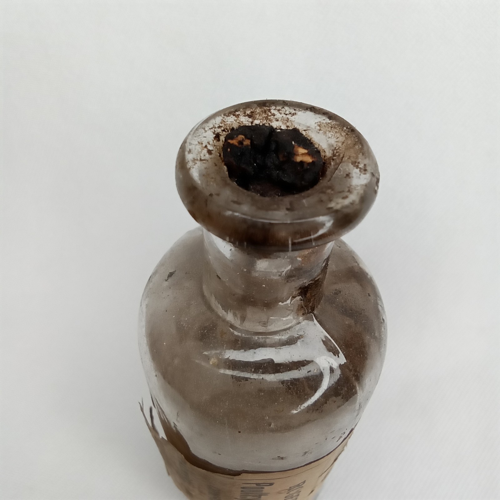 Antique 1920s Veterinary Advertising Glass Bottle With Paper Label New Arrival