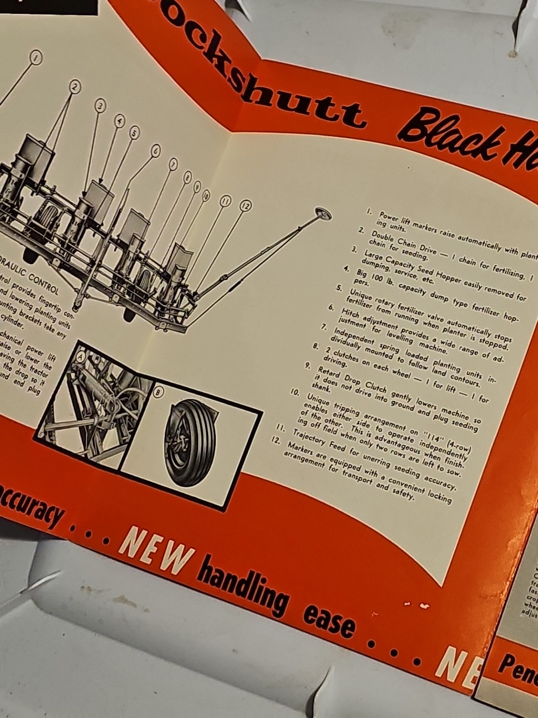 Vintage Cockshutt 112 114 Black Hawk Planters Foldout Brochure