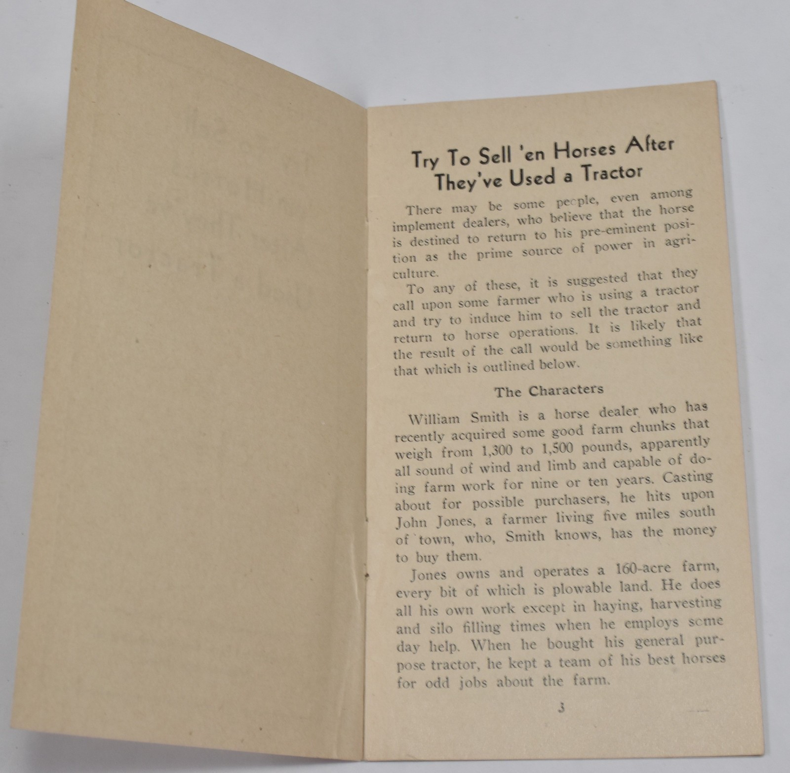 1932 Vintage Try to Sell Em Horses After They&rsquo;ve Used a Farm Tractor Brochure