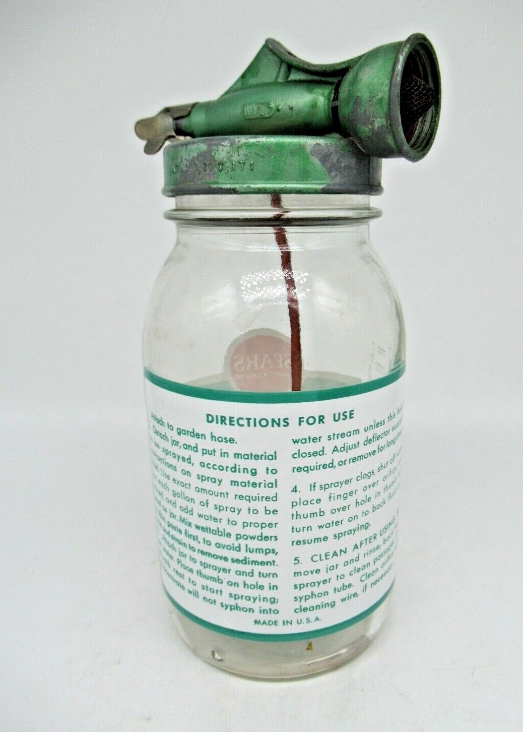 Vintage 1960&rsquo;s Metal Sears Chemical Lawn Fertilizer Glass Sprayer