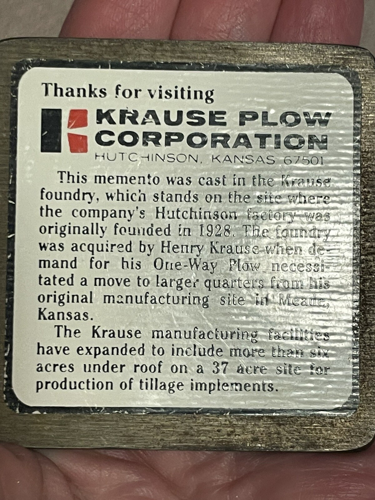 Krause Paperweight Collectible