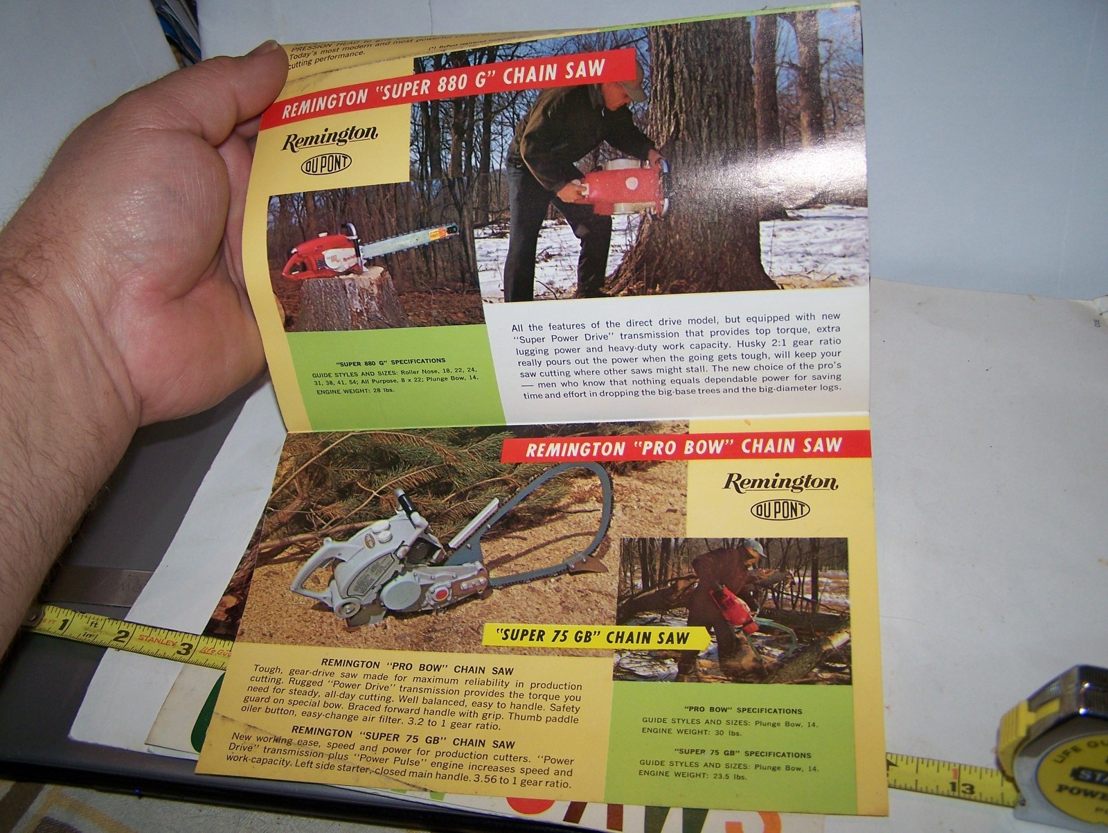 REMINGTON CHAIN SAW Sales Brochure Poster Timber Forestry Firewood Drill Auger