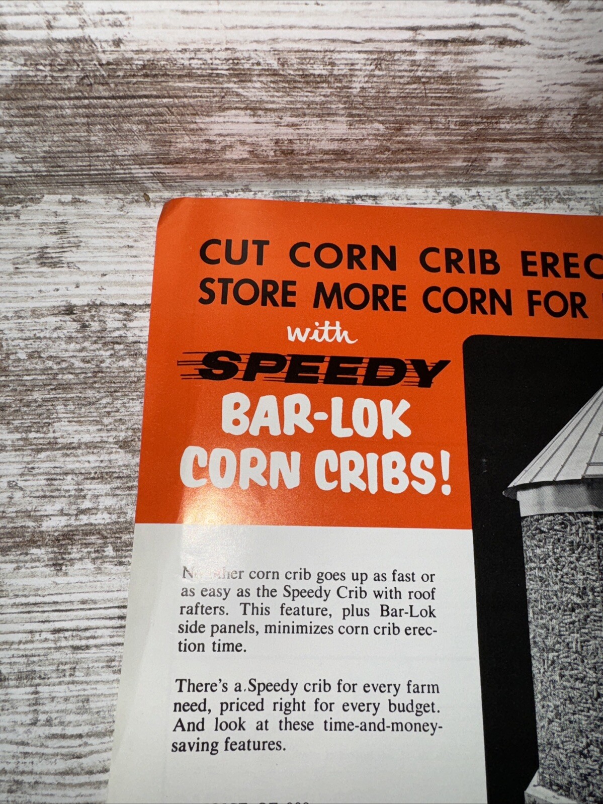 United Farm Tools Inc Speedy Bar-lock Corn Cribs Sales Brochures Oelwein Iowa DP