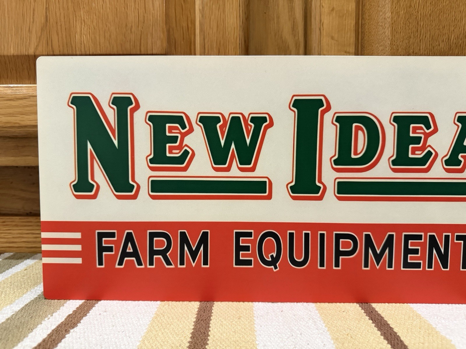 New Idea Farm Equipment Flange Sign Barn Double Sided Vintage Style Wall Decor