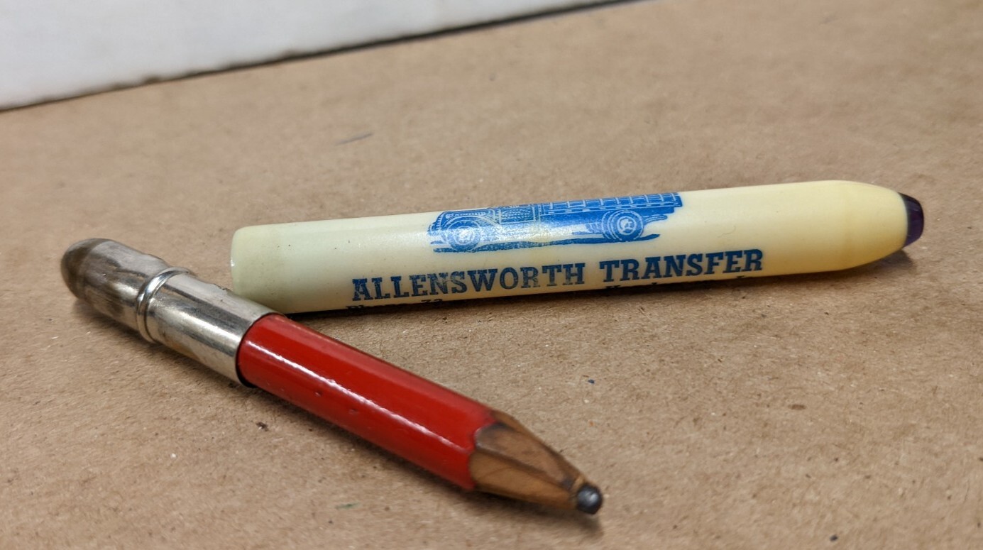 Vintage Allensworth Transfer Phn 73 Henderson IA Bullet Pencil Corn Shelling