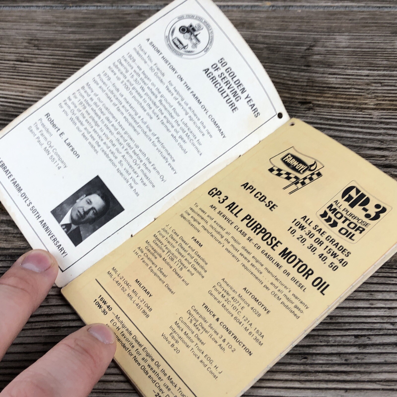 Rare 1979 Farm Oyl 50th Anniversary Agriculture Advertising Notepad Booklet