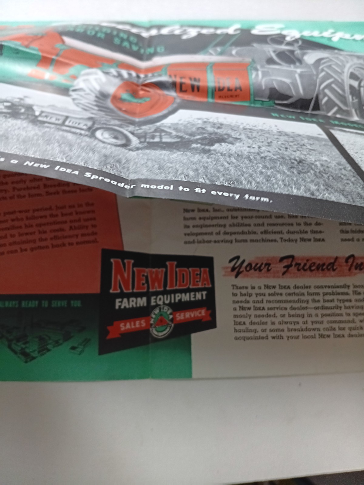 NEW IDEA Post War Dealer Sales Vintage Original Advertising Mailer Poster